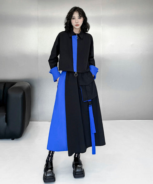 Bicolor Zip Top &  Skirt Co-ord